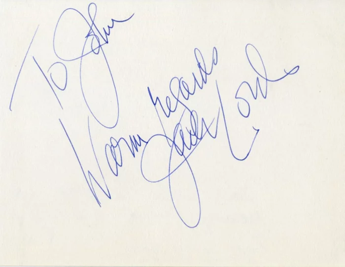 Jack Lord autograph