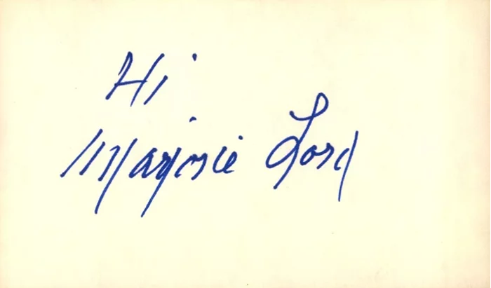 Marjorie Lord autograph