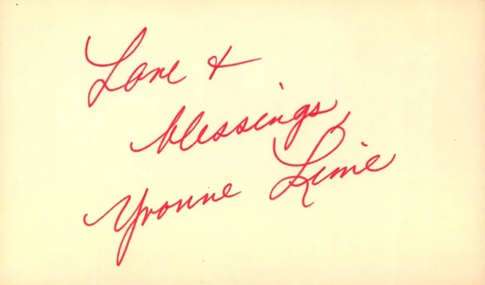 Yvonne Lime autograph
