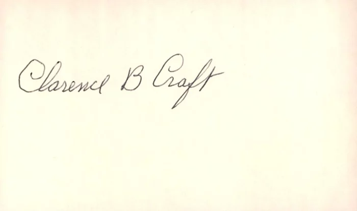 Clarence Craft autograph