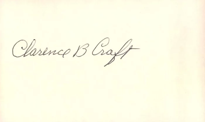 Clarence Craft autograph