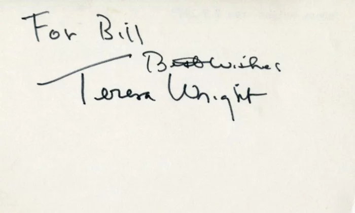 Teresa Wright autograph