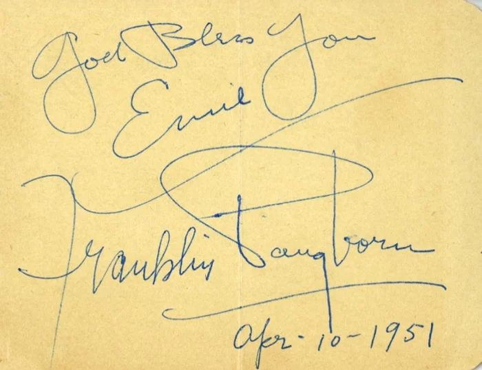 Franklin Pangborn autograph