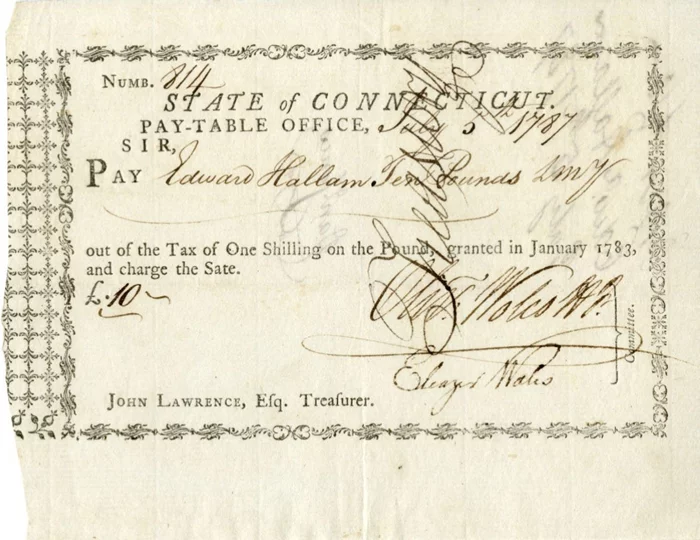 Oliver Wolcott Jr. autograph