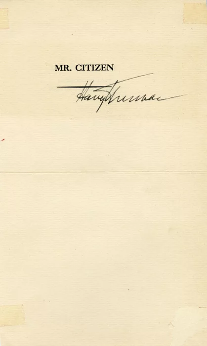Harry S. Truman autograph