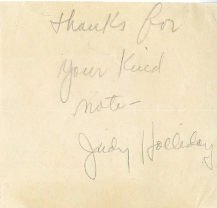 Judy Holliday autograph