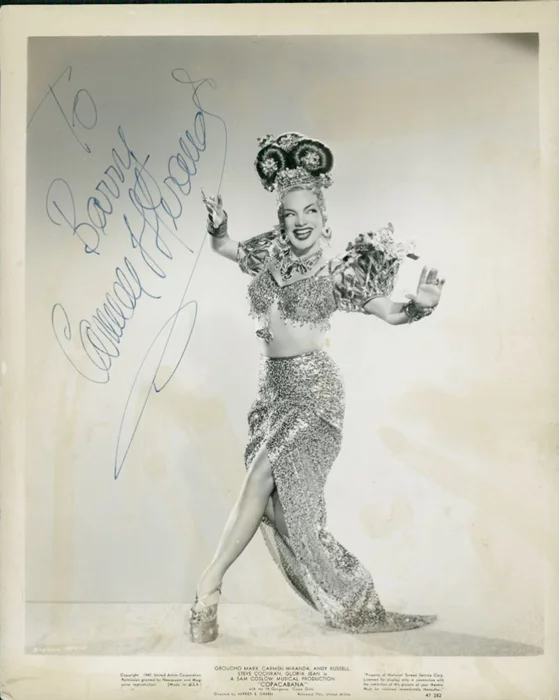 Carmen Miranda autograph