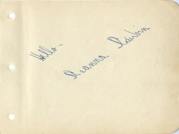 Deanna Durbin autograph
