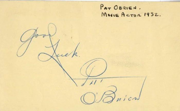 Pat O'Brien autograph