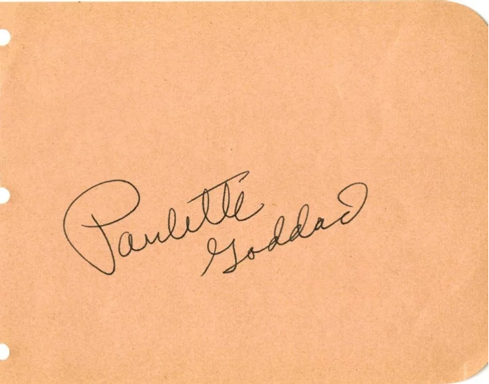 Paulette Goddard autograph