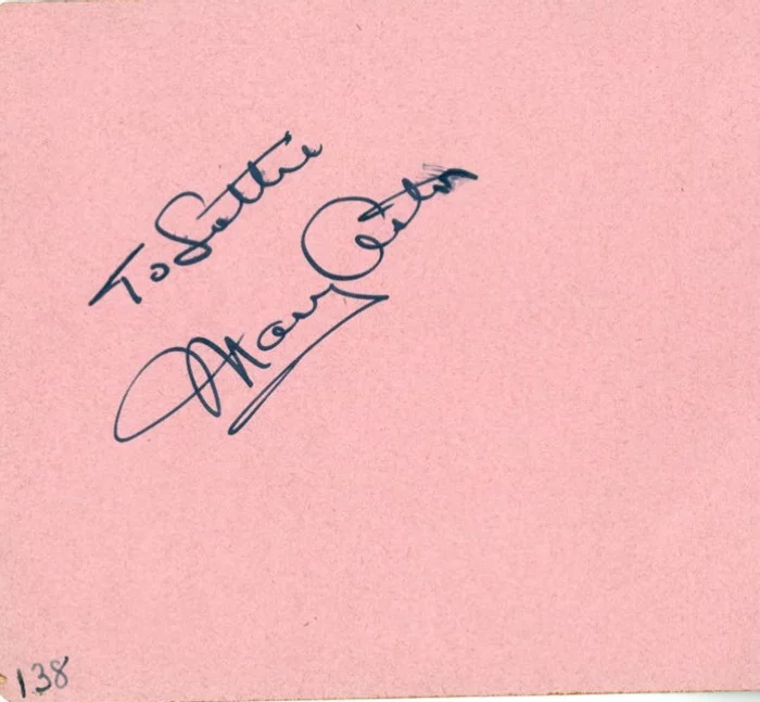 Mary Astor autograph