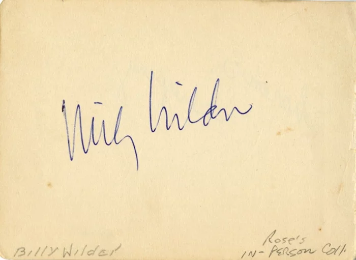 Billy Wilder autograph