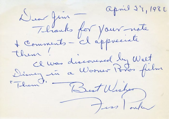 Fess Parker autograph