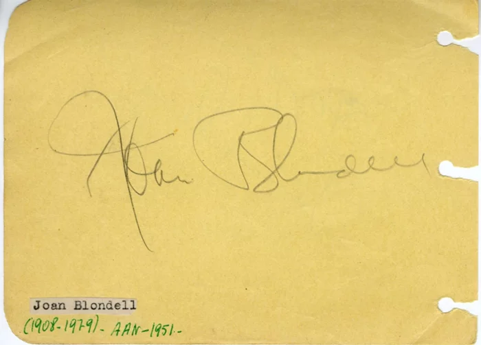 Joan Blondell autograph