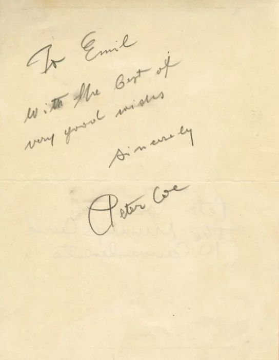 Peter Coe autograph