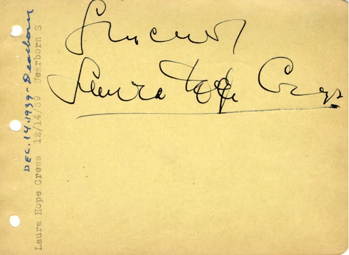 Laura Hope Crews autograph
