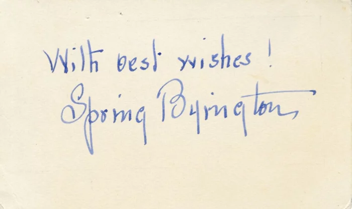 Spring Byington autograph