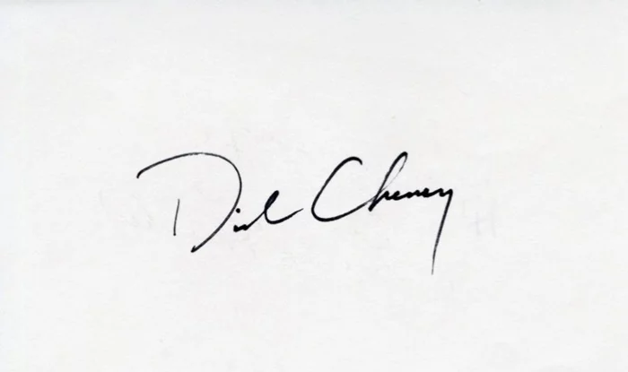 Dick Cheney autograph