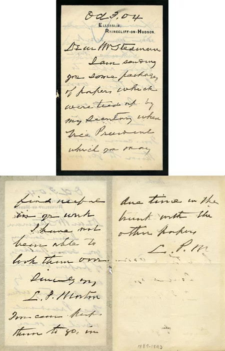 Levi P. Morton autograph