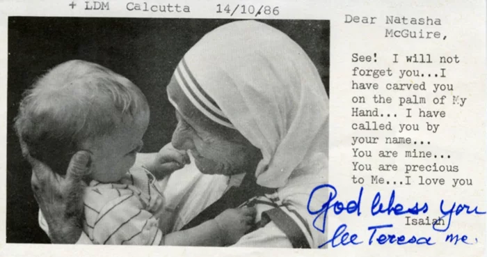 Mother Teresa autograph