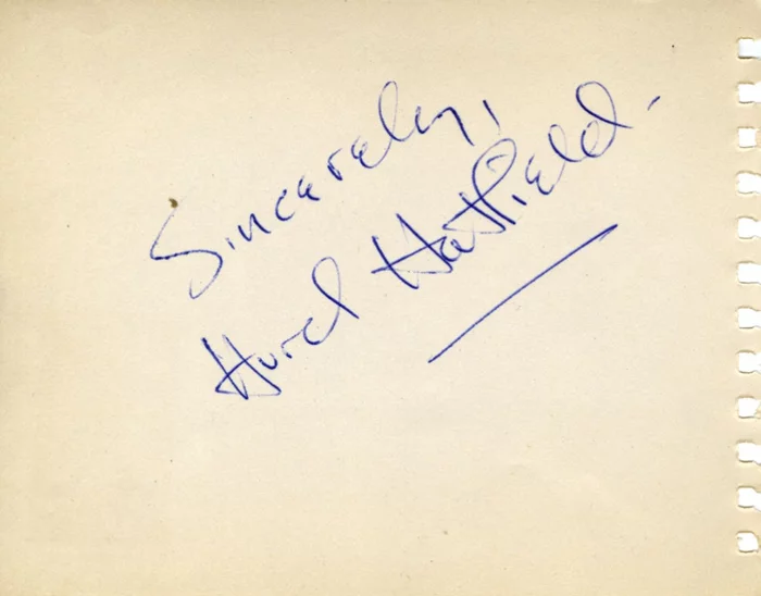 Hurd Hatfield autograph