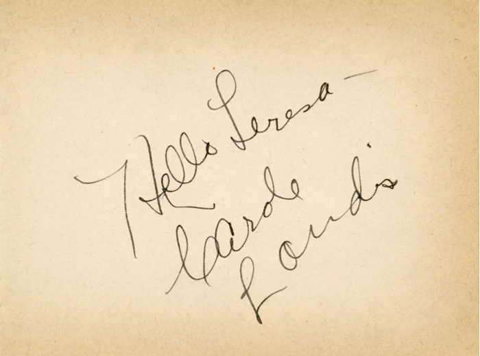 Carole Landis autograph