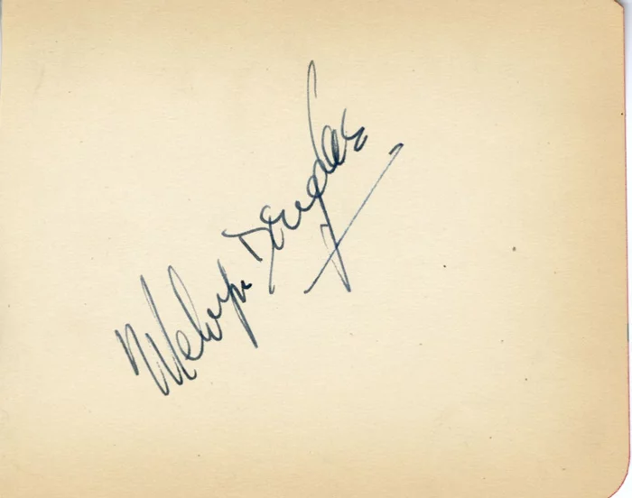 Melvyn Douglas autograph