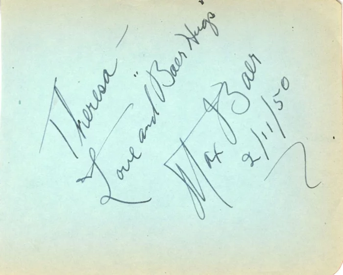 Max Baer autograph