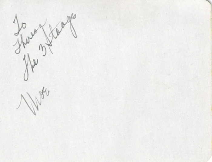 Moe Howard autograph