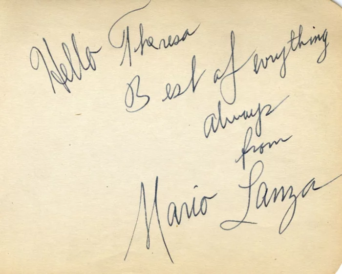 Mario Lanza autograph