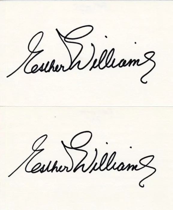 Esther Williams autograph