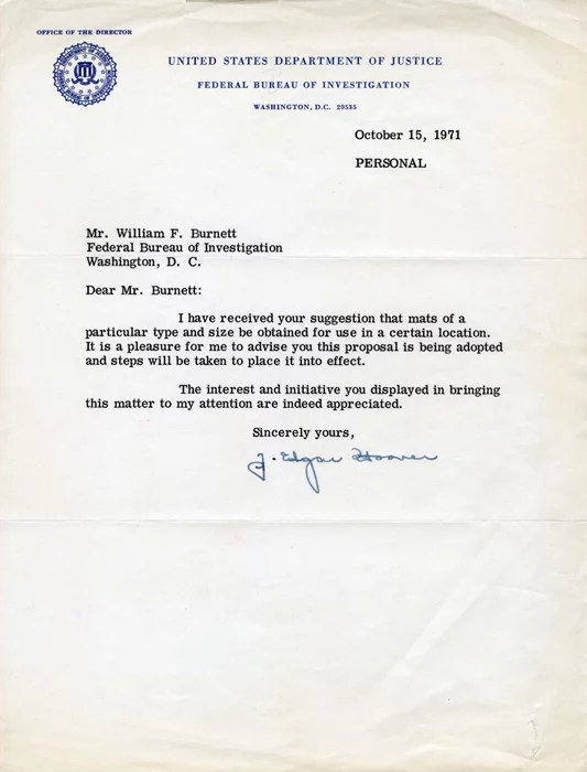 J. Edgar Hoover autograph