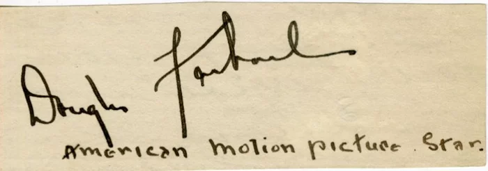 Douglas Fairbanks autograph