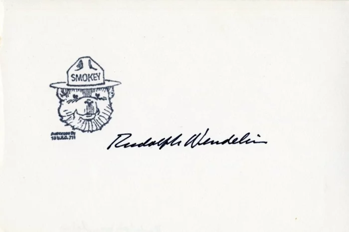 Rudolph Wendelin autograph