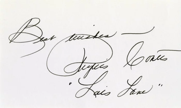 Phyllis Coates autograph