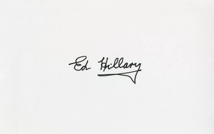 Sir Edmund Hillary autograph