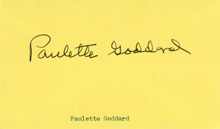Paulette Goddard autograph