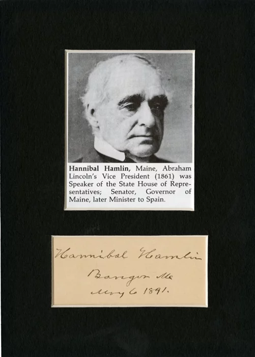 Hannibal Hamlin autograph