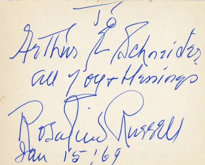 Rosalind Russell autograph