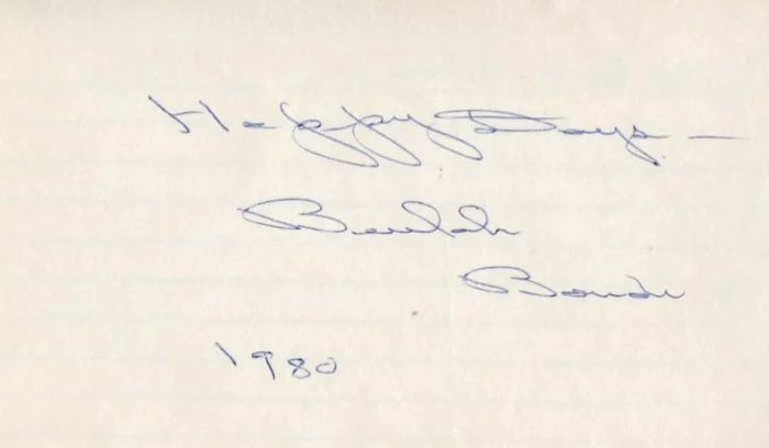 Beulah Bondi autograph