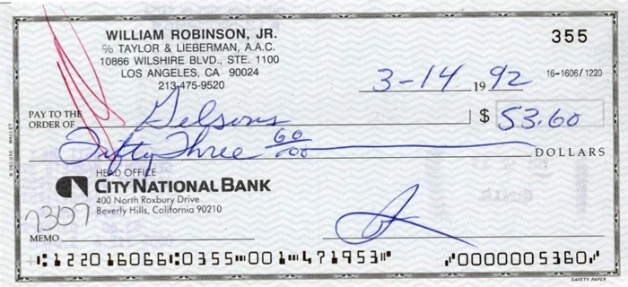 Smokey Robinson autograph