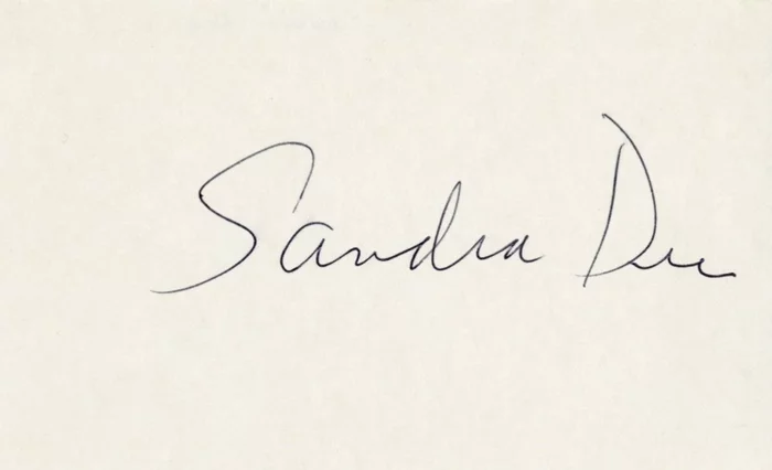 Sandra Dee autograph