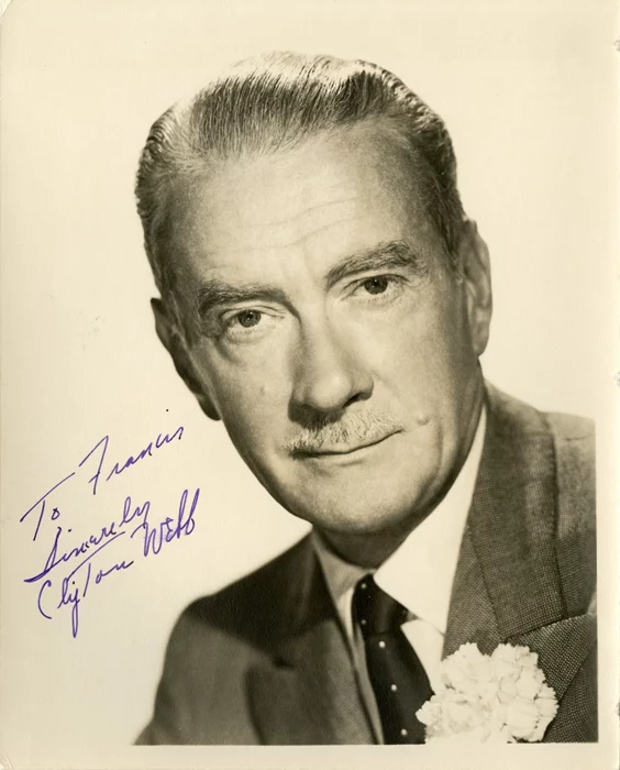 Clifton Webb autograph