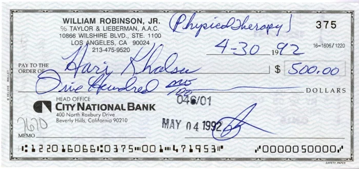 Smokey Robinson autograph