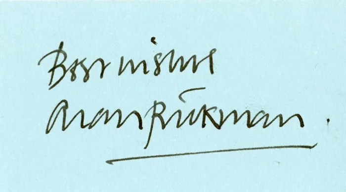 Alan Rickman autograph