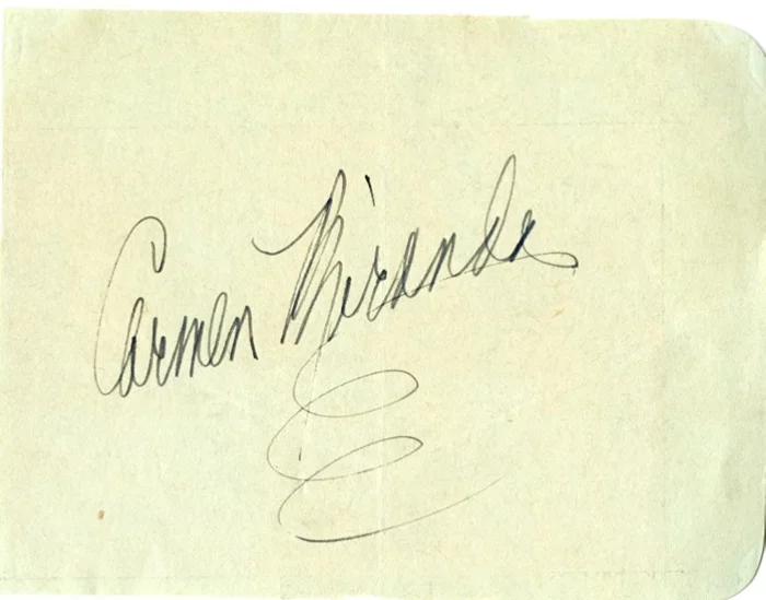 Carmen Miranda autograph