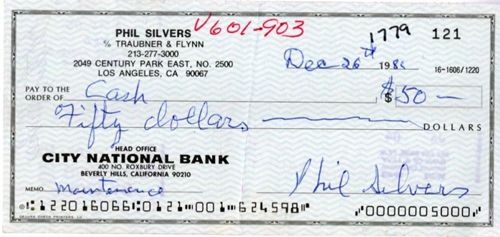 Phil Silvers autograph