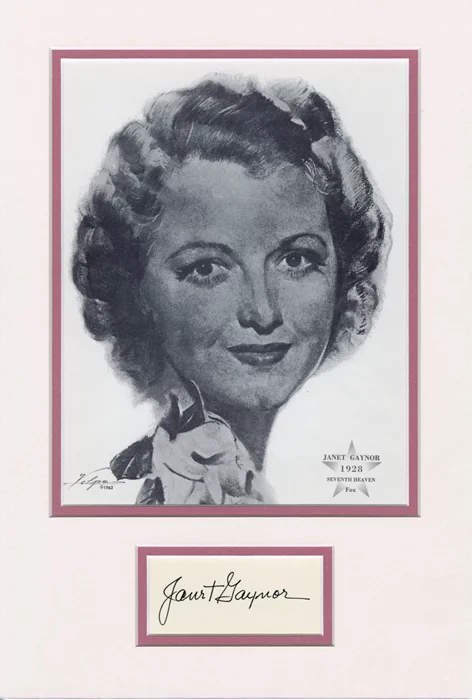 Janet Gaynor autograph