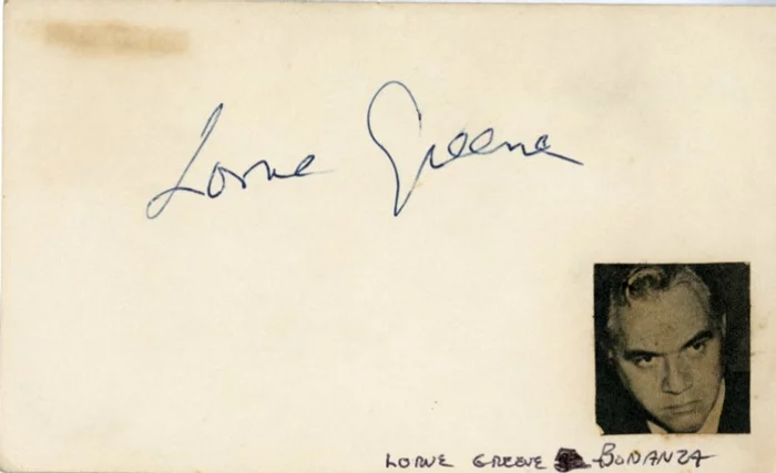 Lorne Greene autograph