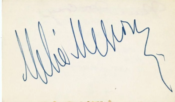 Melina Mercouri autograph